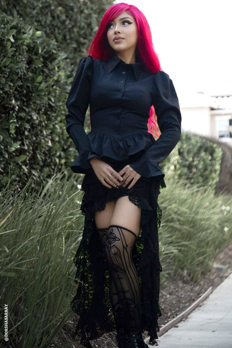 Gothic Cathedral Thigh High Tights Stockings