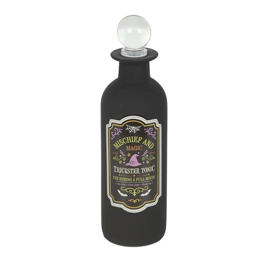 Mischief and Magic Decorative Glass Halloween Potion Bottle