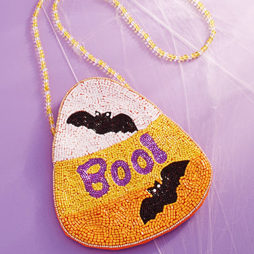 Halloween Beaded Candy Corn Crossbody Bags