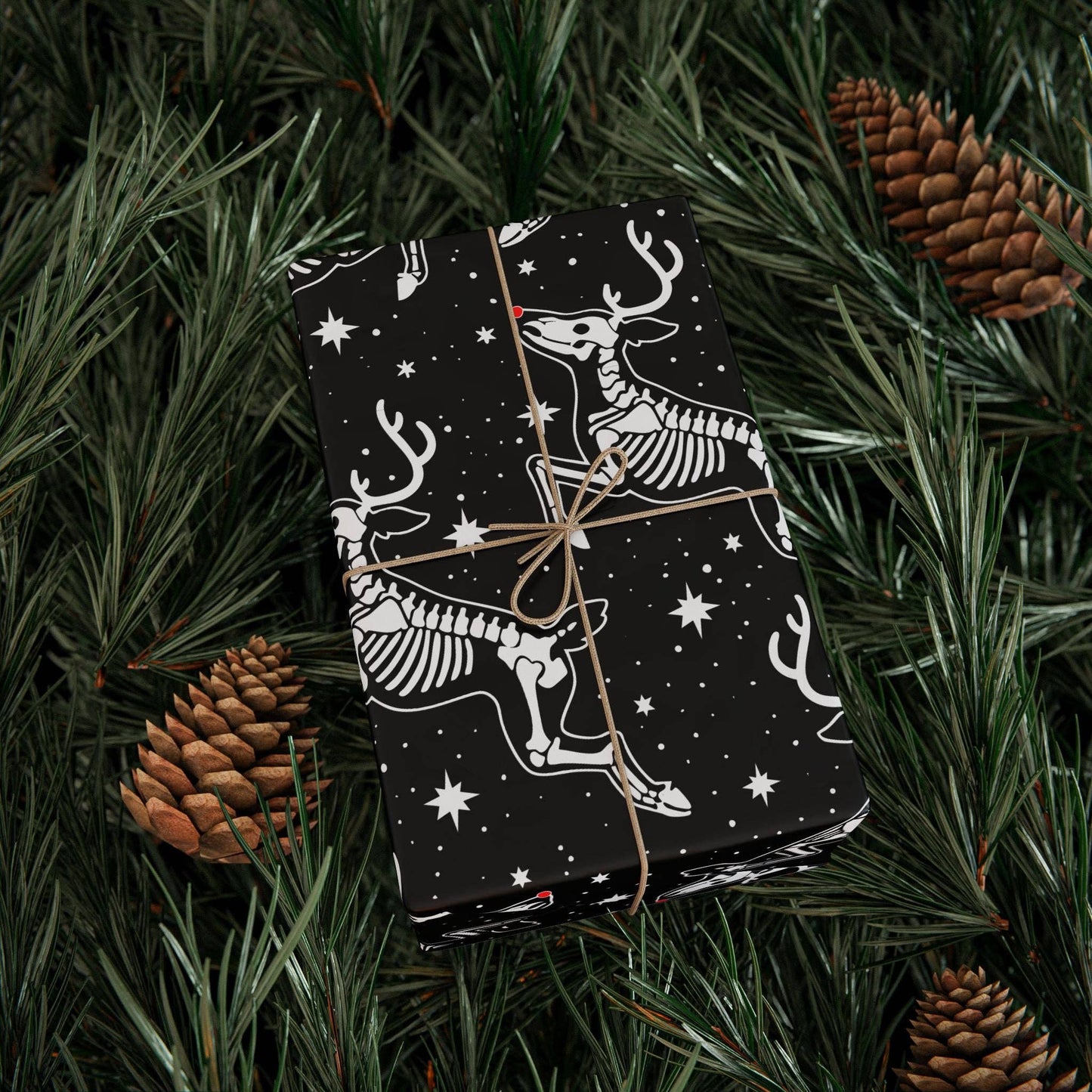 Dead Nose Skeleton Reindeer Gift Wrapping Paper Roll