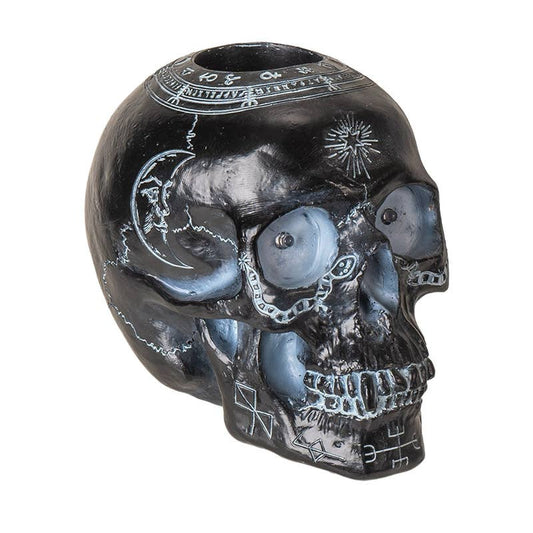 Ouija Skull Candleholder W/LED Eyes