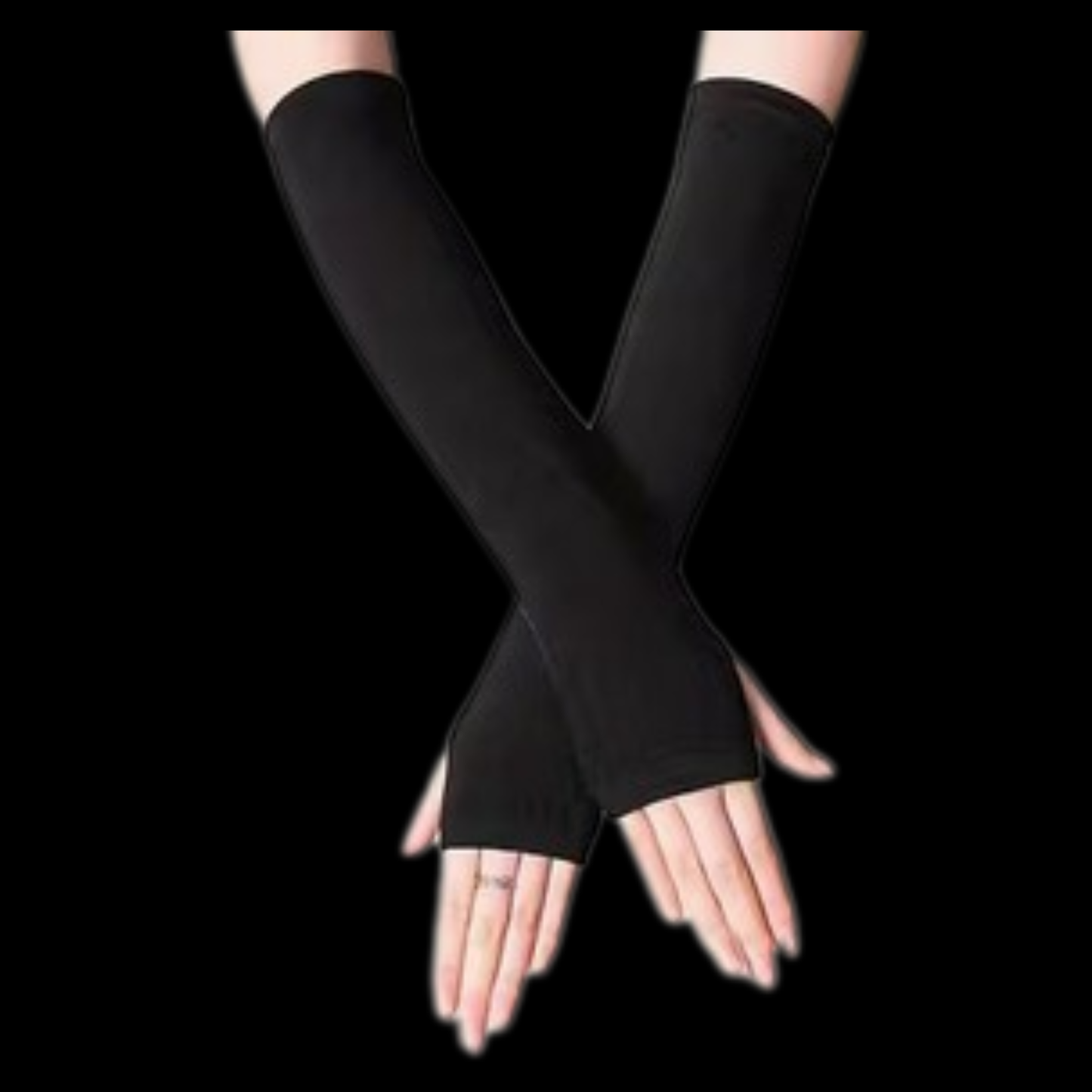 Black Stripped Arm Warmer Gloves Cover