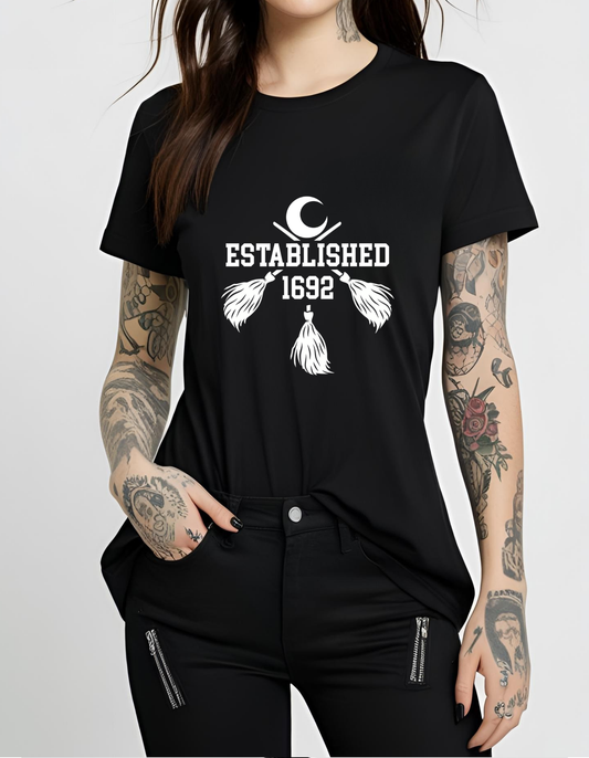 Established 1692 Witch T Shirt Black