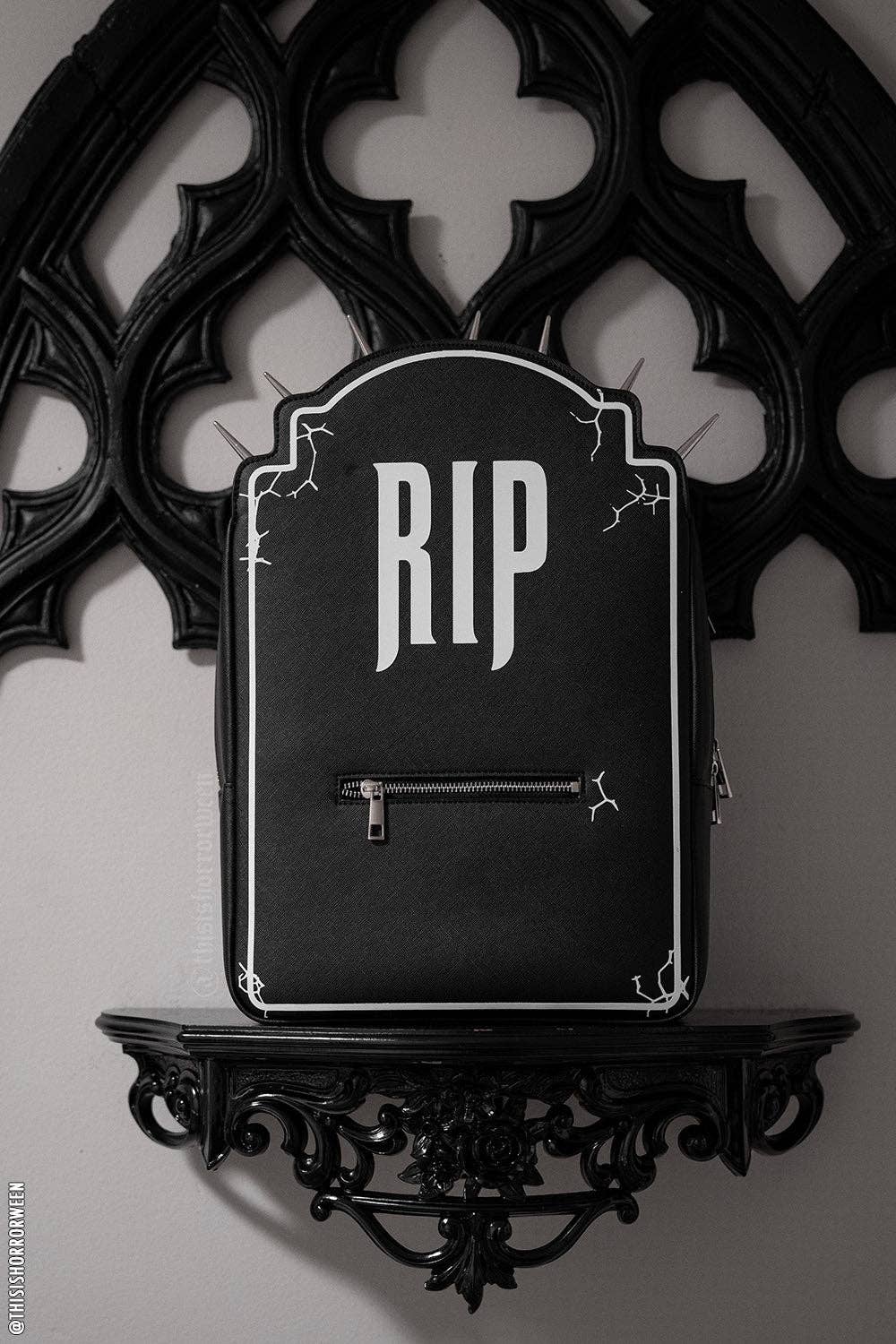 RIP Tombstone Backpack Purse Crossbody Tote Bag