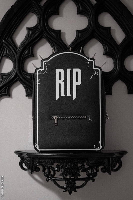 RIP Tombstone Backpack Purse Crossbody Tote Bag