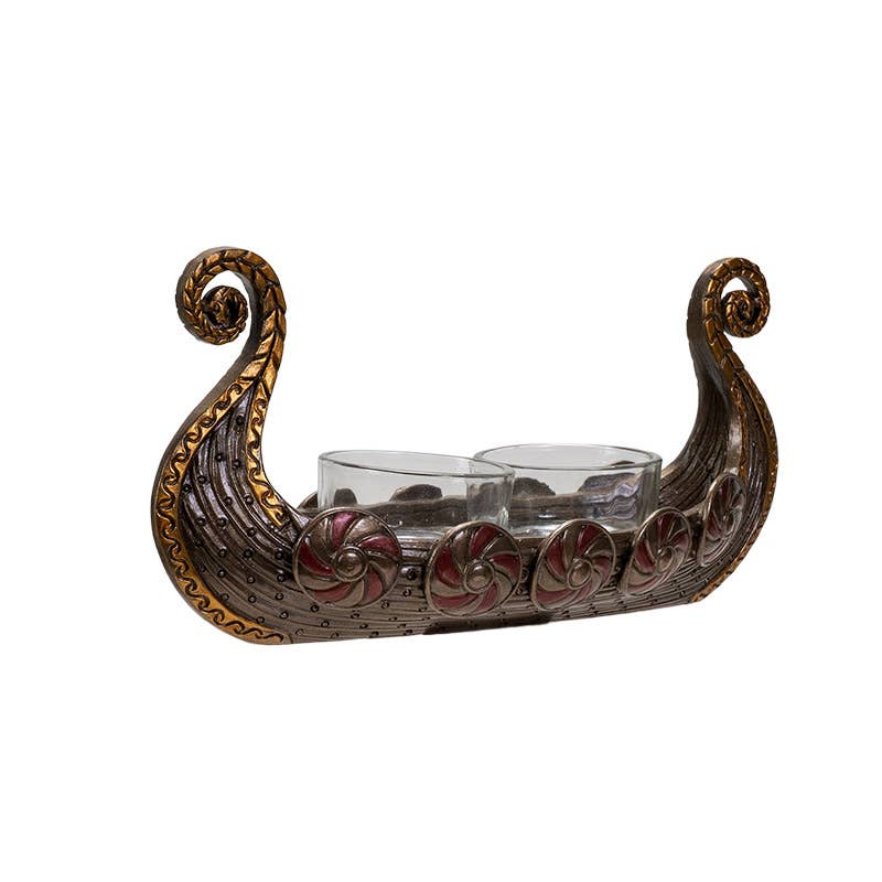 Viking Ship Votive Holder Norse Mythology Decor