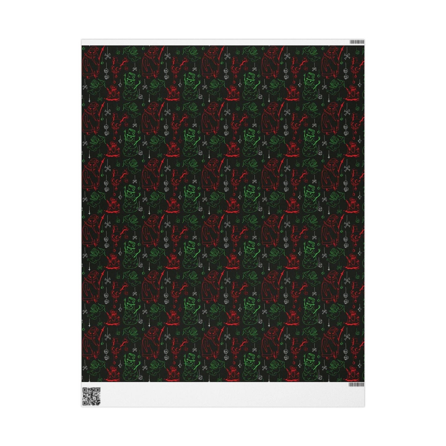 Creepmas Cheer Creepy Santa, Snowman, Skull Gift Wrapping Paper