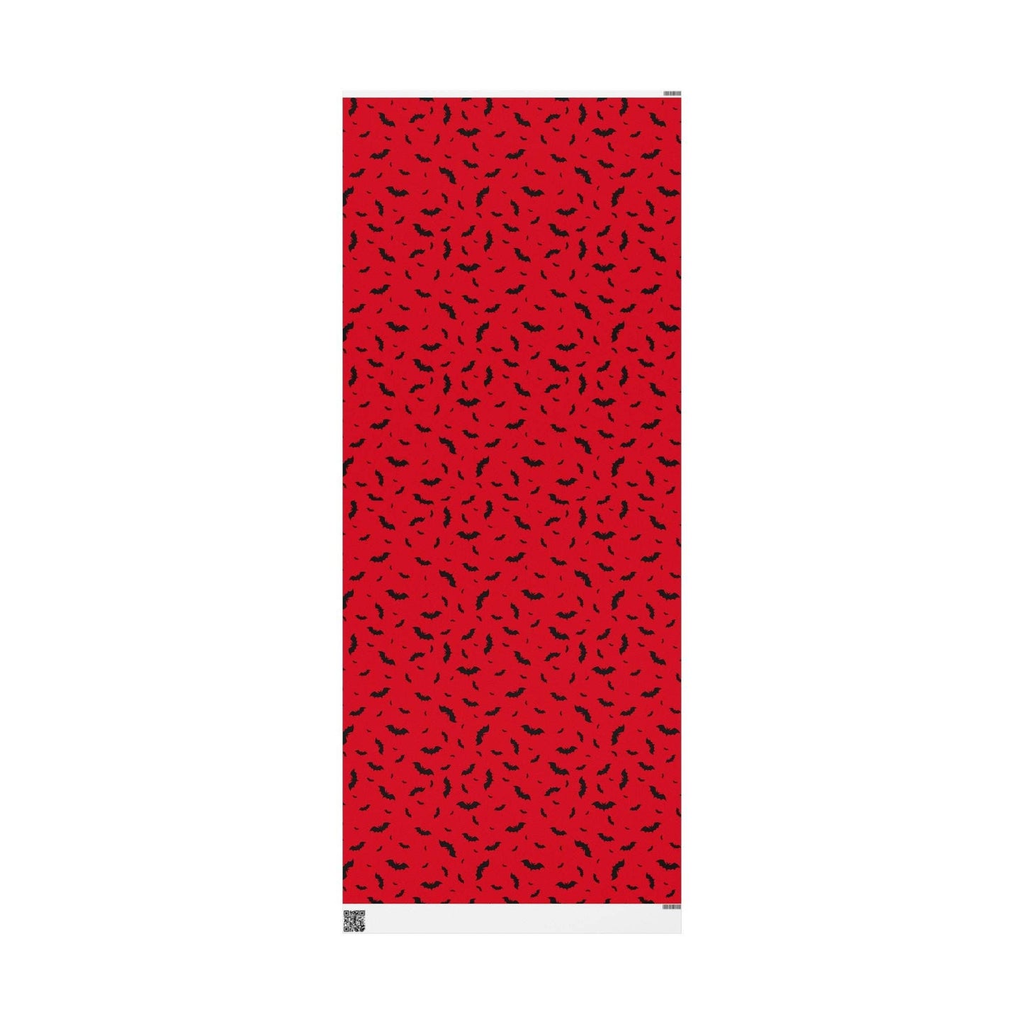 Red and Black Bats Spooky Gift Wrapping Paper Roll