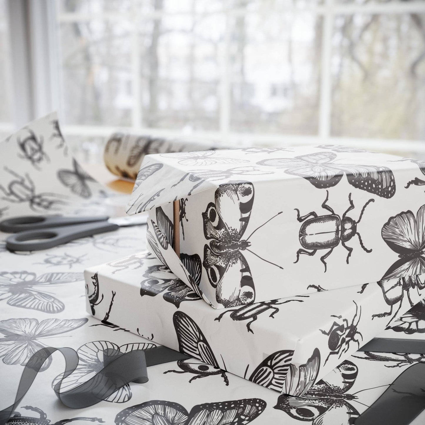 Insects, Bugs Specimen Study Gift Wrap 6 Foot Roll Wrapping Paper