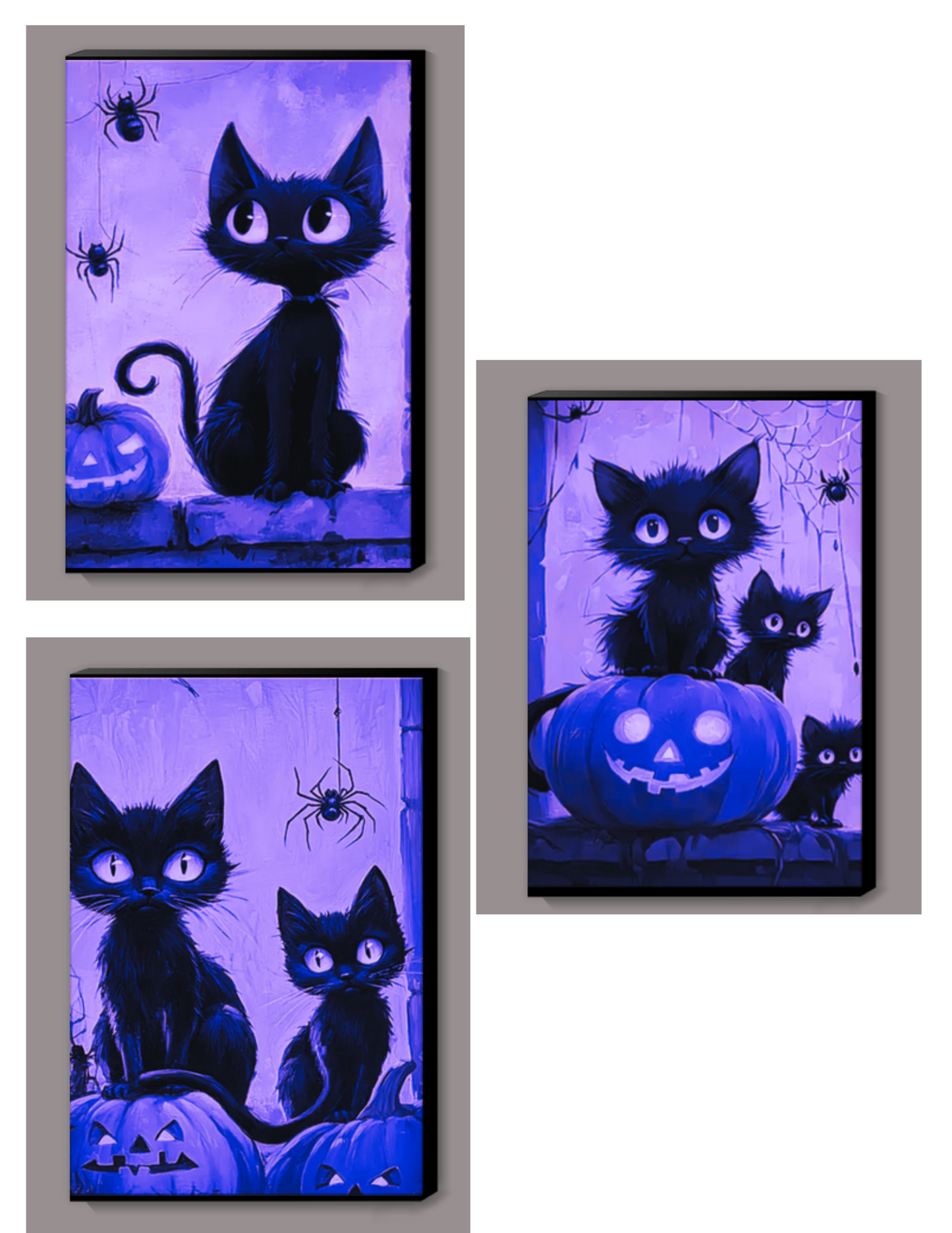 Amethyst Black Cat Canvas Prints
