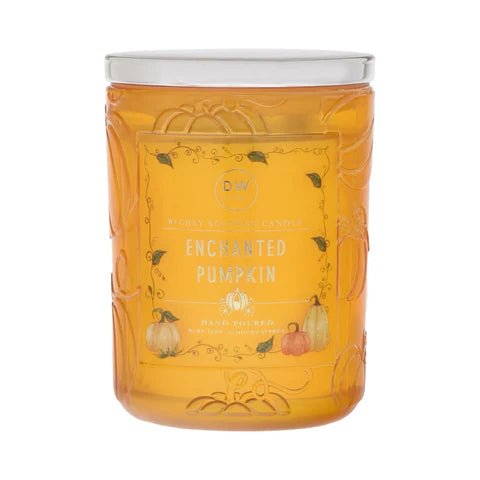 Enchanted Pumpkin Large Embossed Glass Candle