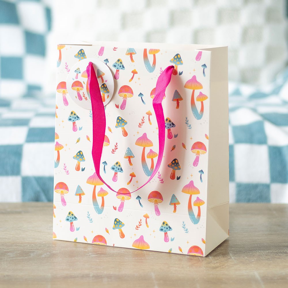 Funky Fungi Mushroom Print Gift Bag