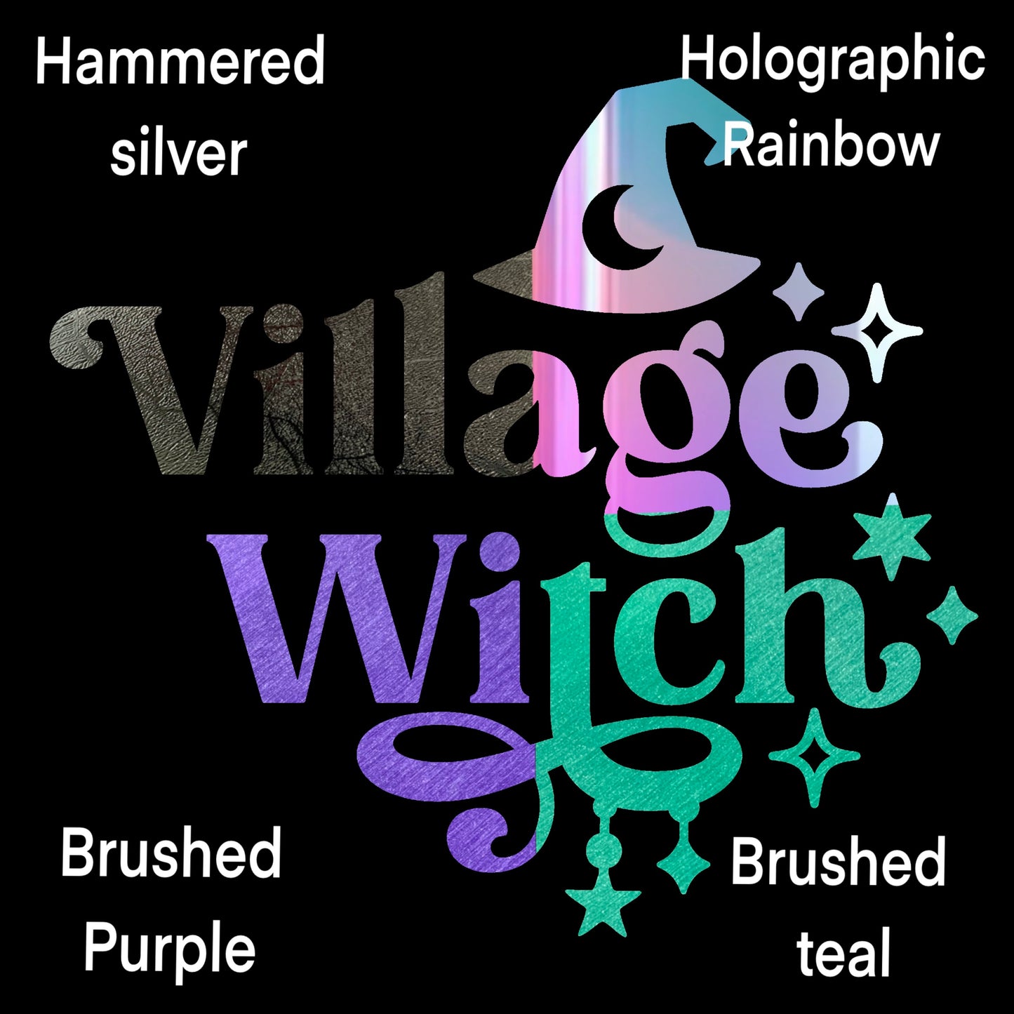 Village Witch Vinyl Sticker Decals for Cars, Water bottles, kindle and more