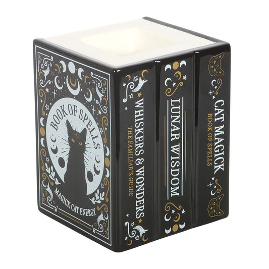Black Cat Book of Spells Oil Burner and Wax Warmer