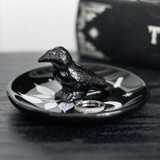 Mystic Raven Crow Ring Trinket Dish