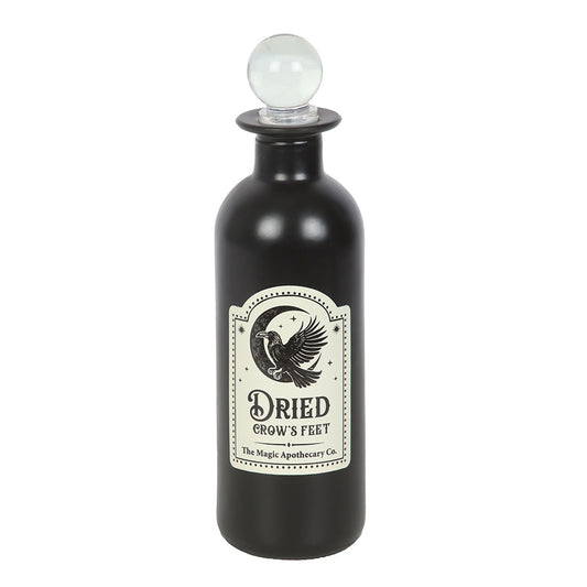 Dried Crow's Feet Decorative Glass Potion Bottle