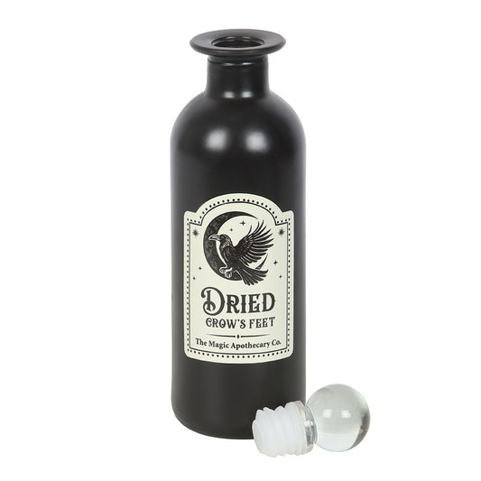 Dried Crow's Feet Decorative Glass Potion Bottle