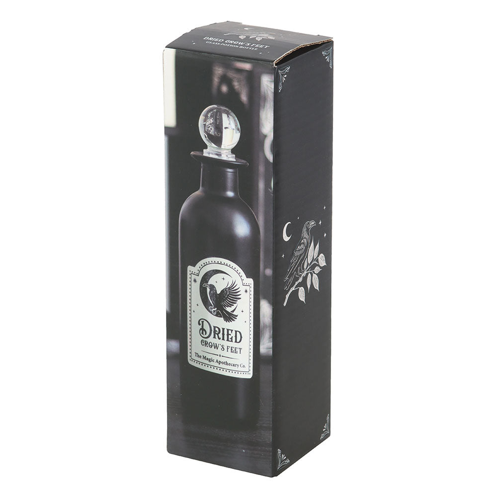 Dried Crow's Feet Decorative Glass Potion Bottle