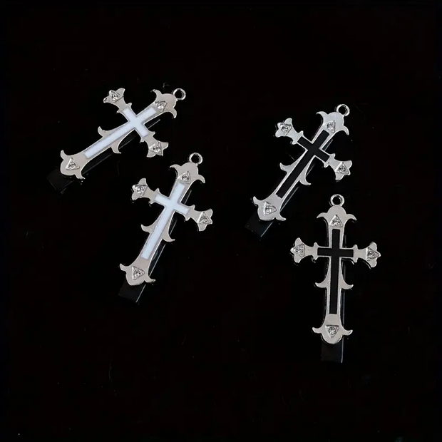 Gothic Cross Hair Clips