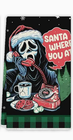 Scream-Santa Where you at? Hand Towel