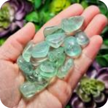 Green Fluorite Crystal Hand Stone