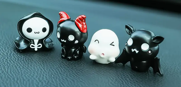 Mini Spooky Figurines Ghost, Bat, Demon Bat or Grim Reaper