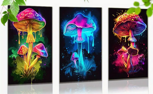 Mushroom Glow in the Dark Canvas Print