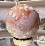 Cherry blossom agate Crystal Sphere