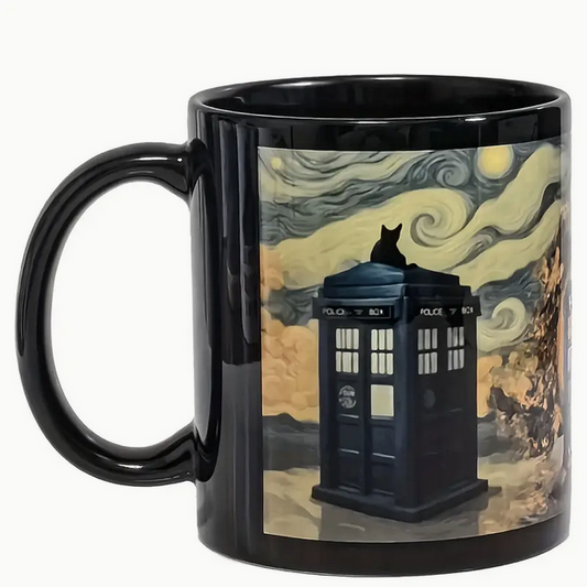 Doctor Who Black Cat Inspired Coffee Mug