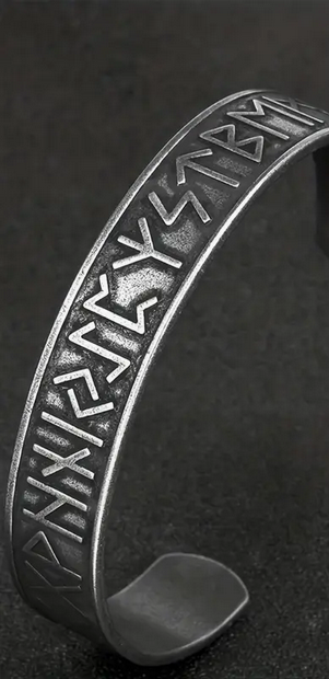 Nordic Runes Symbols Cuff Bracelet