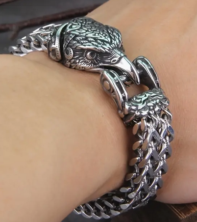 Viking Crow Chain Bracelet