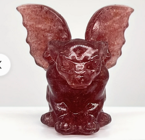 Crystal Strawberry Quartz Gargoyle