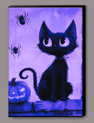 Amethyst Black Cat Canvas Prints