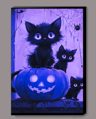 Amethyst Black Cat Canvas Prints