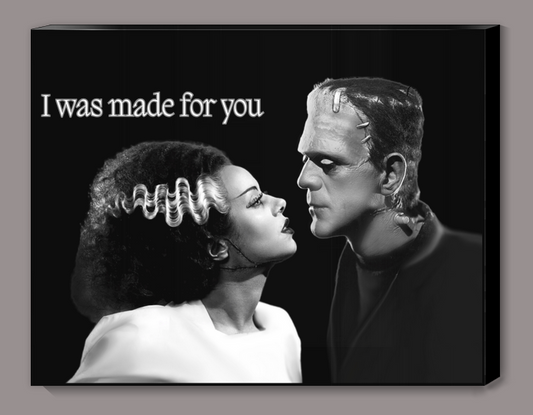 Frankenstein and Bride Love Story Canvas Print