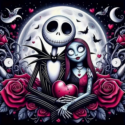 Jack Skellington And Sally Diamond Art Kit Moon and Roses