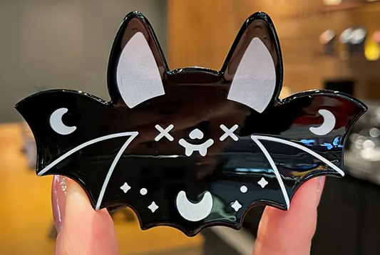 Skeleton Bat Hair Clip Whimsigoth