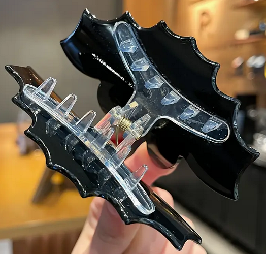 Skeleton Bat Hair Clip Whimsigoth