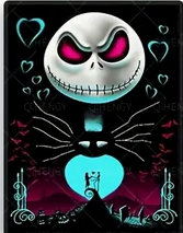 Jack and Sally Hearts Nightmare Diamond Art Kit