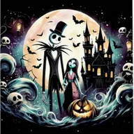 Jack Skellington And Sally Diamond Art Kit Holding Hands