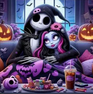 Jack Skellington And Sally Diamond Art Kit Snacks and Chill
