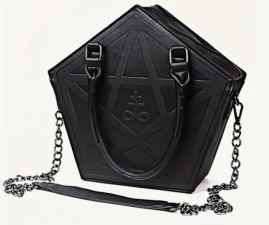 Gothic Pentagram Shaped Crossbody Bag Purse
