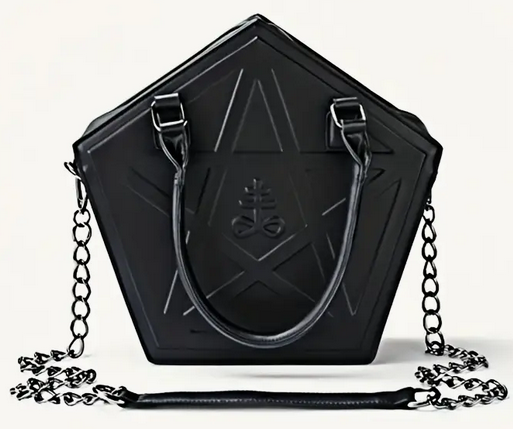 Gothic Pentagram Shaped Crossbody Bag Purse