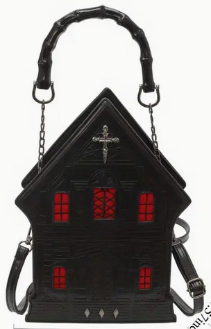 Gothic Cross Dark House Shaped Purse Bag Crossbody