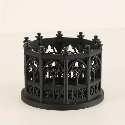 Gothic Cathedral Arch Tea Light Candle Holder Black