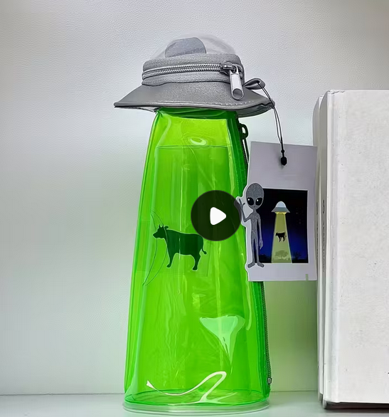 UFO Green beam Mini travel bag for pencils, make-up, and more