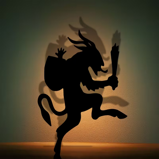 Vintage Krampus Shadow Casting Plaque Christmas Holiday