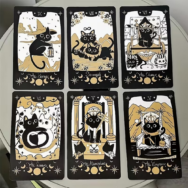 Playful Cat Adorable Tarot Card Deck Kitty Witch Celestial