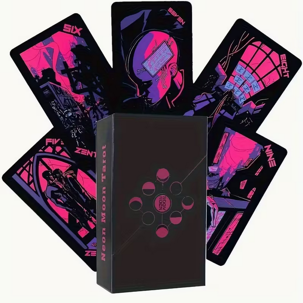 Neon Moon Tarot Card Deck Cyberpunk