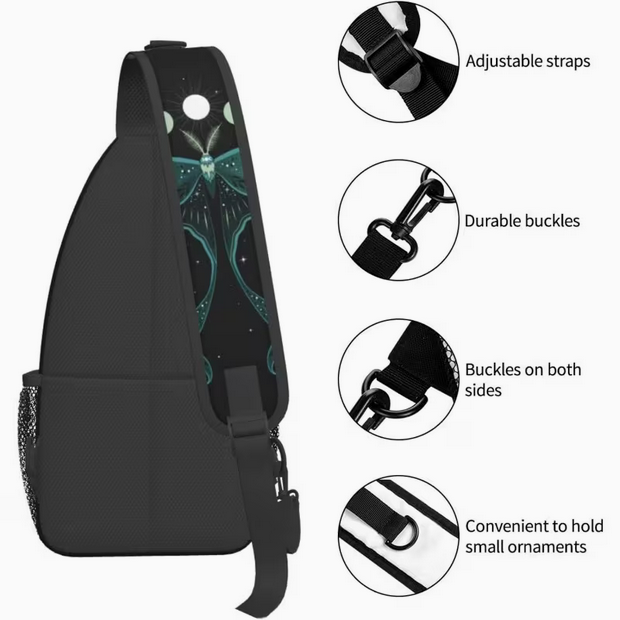 Luna Moth Crossbody Shoulder Bag Unisex
